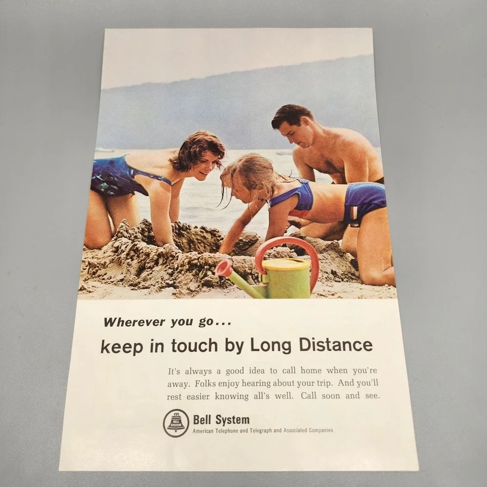 Bell System Long Distance Magazine Ad 1960s Vintage Ephemera